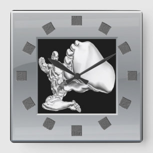 Chrome Fighter Wall Clock