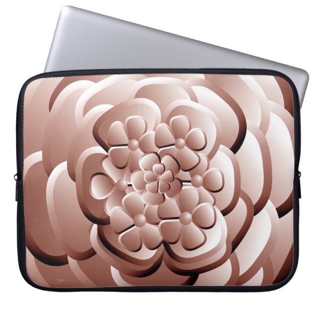 Chrome Flowers - Copper Laptop Sleeve (Front)