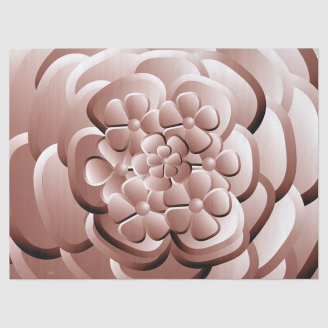 Chrome Flowers - Copper Tissue Paper (Front)