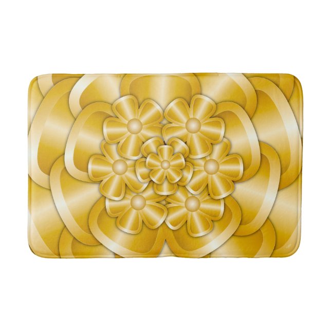 Chrome Flowers - Gold Bath Mat (Front)