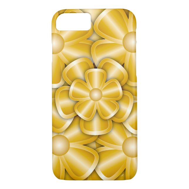 Chrome Flowers - Gold Case-Mate iPhone Case (Back)