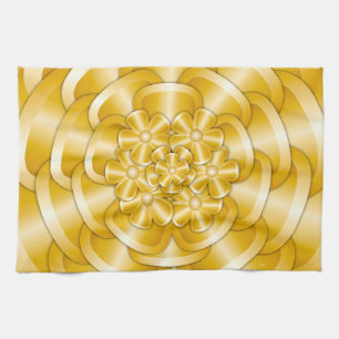 Chrome Flowers - Gold Kitchen Towel