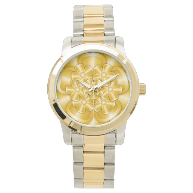 Chrome Flowers - Gold Watch (Front)