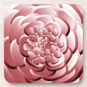Chrome Flowers - Rubescent Beverage Coaster