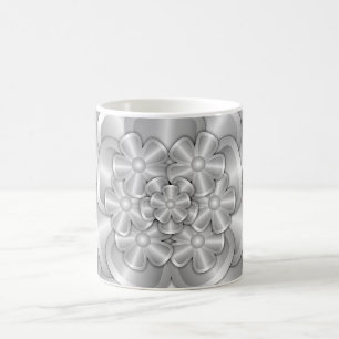 Chrome Flowers - Silver Coffee Mug