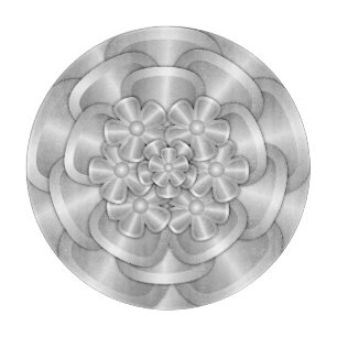 Chrome Flowers - Silver Cutting Board