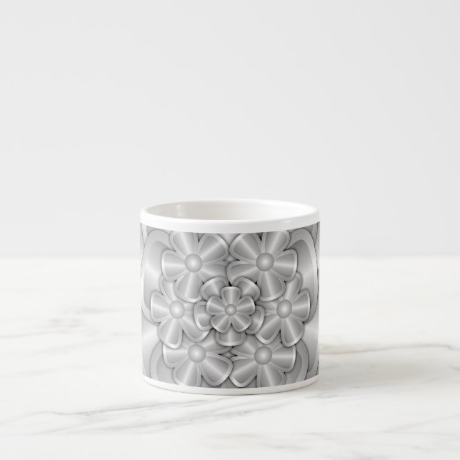 Chrome Flowers - Silver Espresso Cup (Front)