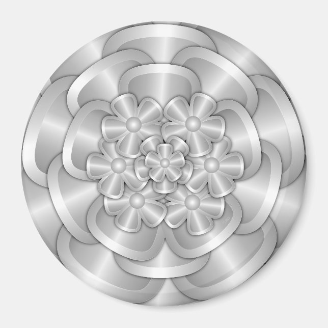 Chrome Flowers - Silver Magnet (Front)
