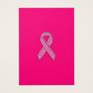 Chrome Glitter Style Pink Ribbon Awareness