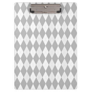 Chrome Grey  Argyle light grey Small Diamond Shape Clipboard