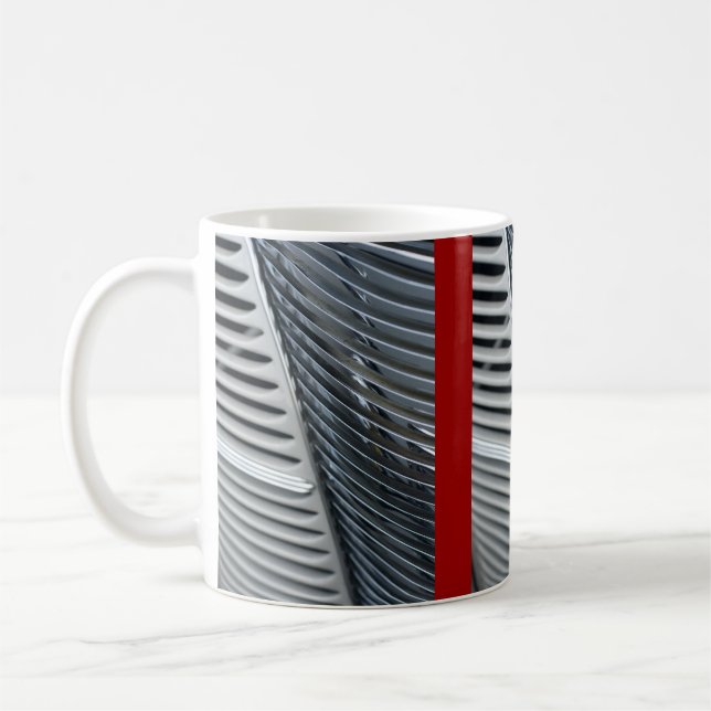 chrome grill of antique car coffee mug (Left)