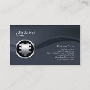 Chrome Guitar Headstock Guitarist Business Card