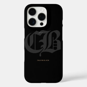 Chrome Hearts Inspired Modern Minimalist Black iPhone 16 Pro Case
