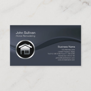 Chrome House Icon Home Remodeling Business Card