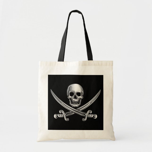 Chrome Jolly Roger Tote Bag (Front)