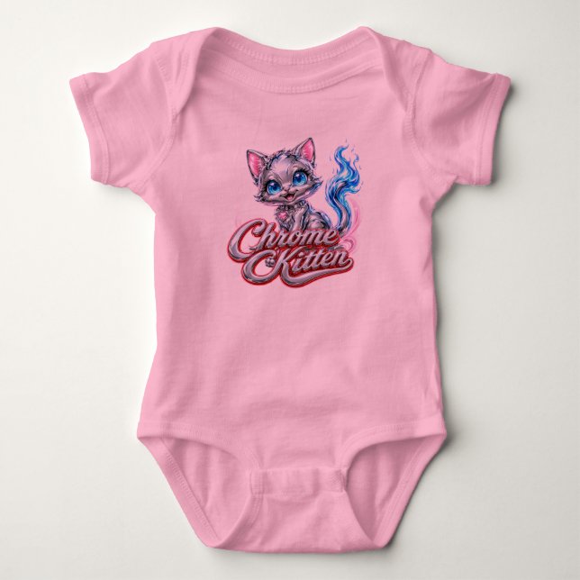 Chrome Kitten Baby Bodysuit (Front)