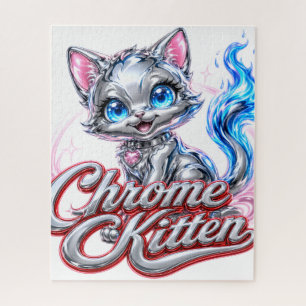 Chrome Kitten Design, Jigsaw  Puzzle