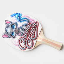Chrome Kitten Ping Pong Paddle