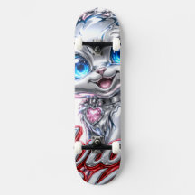 CHROME KITTEN Skateboard, with Trucks and Wheels