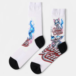 CHROME KITTEN "sliders" crew sock