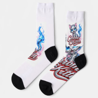CHROME KITTEN "sliders" crew sock