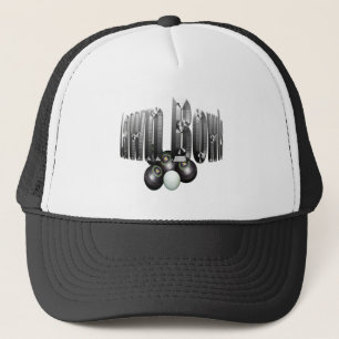 Chrome Lawn Bowls And Logo Design, Trucker Hat