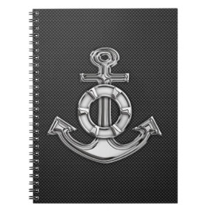 Chrome Lifesaver Anchor on Carbon Fiber Notebook