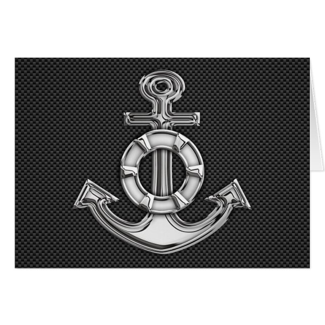Chrome Lifesaver Anchor on Carbon Fibre (Front Horizontal)
