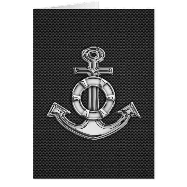 Chrome Lifesaver Anchor on Carbon Fibre (Front)
