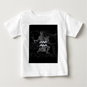 Chrome like Aquarius Sign on Hevelius Map Baby T-Shirt