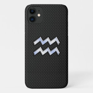 Chrome like Aquarius Zodiac in Snake Skin iPhone 11 Case