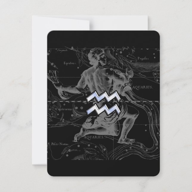 Chrome like Aquarius Zodiac Sign on Hevelius (Front)