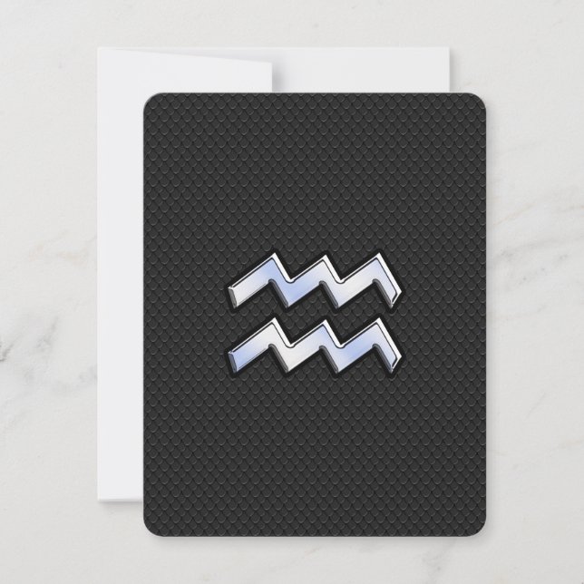 Chrome like Aquarius Zodiac Symbol on snake (Front)