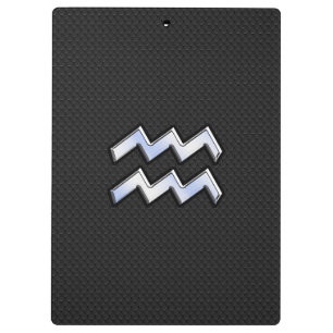 Chrome like Aquarius Zodiac Symbol on snake Clipboard