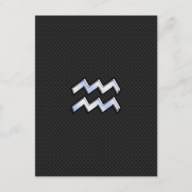 Chrome like Aquarius Zodiac Symbol on snake Postcard (Front)