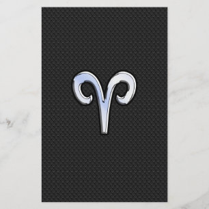 Chrome Like Aries Zodiac Sign Stationery