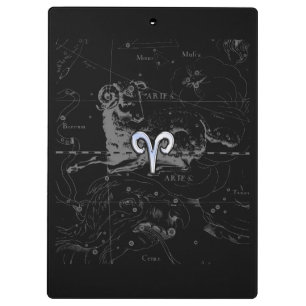 Chrome like Aries Zodiac Sign Vintage Hevelius Clipboard