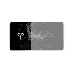 Chrome like Aries Zodiac Sign Vintage Hevelius Label