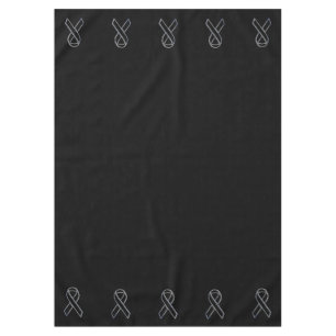 Chrome Like Black Ribbon Awareness Tablecloth