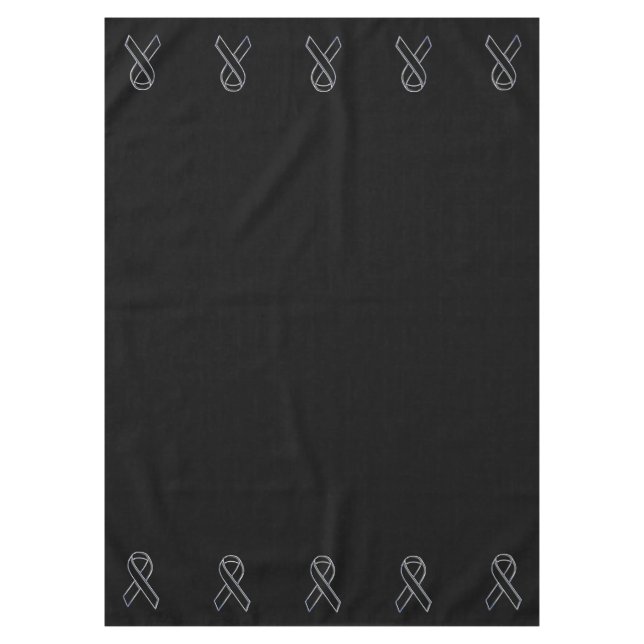 Chrome Like Black Ribbon Awareness Tablecloth (Front)