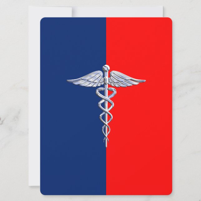 Chrome Like Caduceus Medical Symbol League (Front)