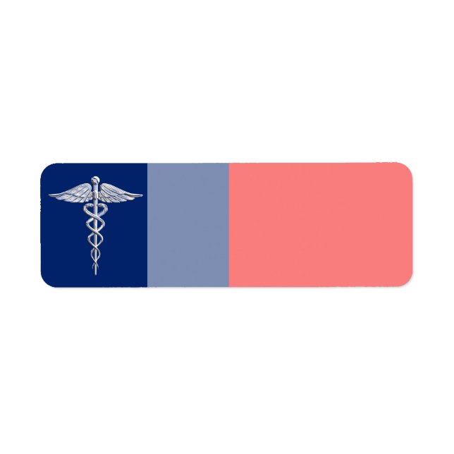 Chrome Like Caduceus Medical Symbol League Decor (Front)