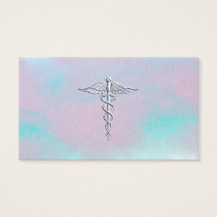 Chrome Like Caduceus Medical Symbol Mother Pearl