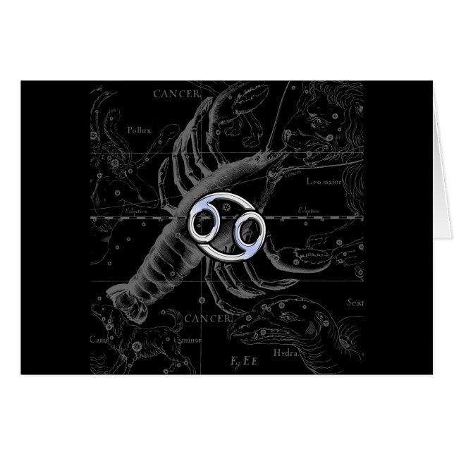 Chrome like Cancer Sign on Hevelius Engraving (Front Horizontal)