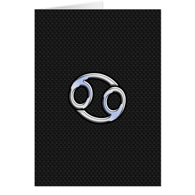 Chrome Like Cancer Zodiac Sign on Black (Front)