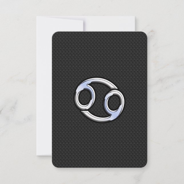 Chrome Like Cancer Zodiac Sign on Black (Front)