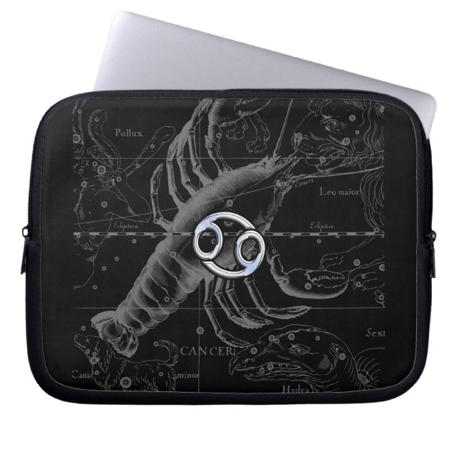 Chrome like Cancer Zodiac Sign on Hevelius Laptop Sleeve (Front)