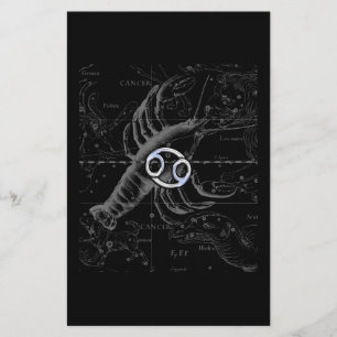 Chrome like Cancer Zodiac Sign on Hevelius Stationery