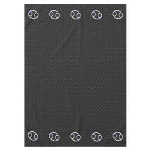 Chrome Like Cancer Zodiac Sign on Snake Decor Tablecloth