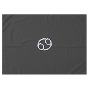Chrome Like Cancer Zodiac Sign on Snake Decor Tablecloth